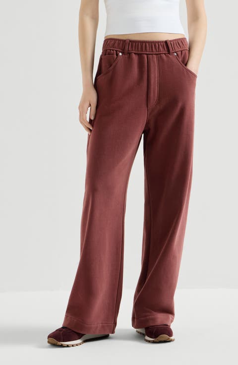 Cotton smooth French terry trousers