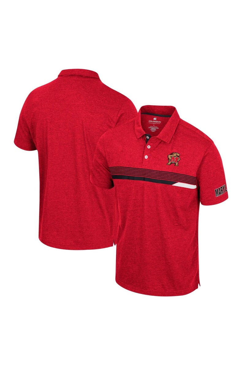 COLOSSEUM Men's Colosseum  Red Maryland Terrapins No Problemo Polo, Main, color, 