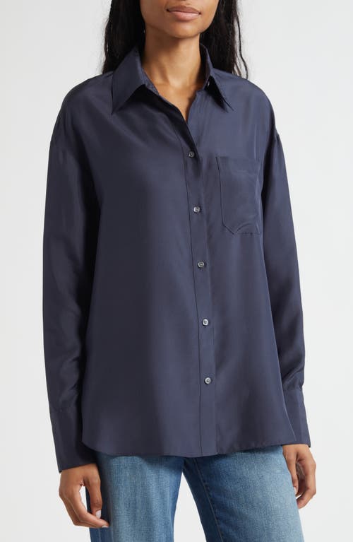 Twp Big Joe Silk Button-up Blouse In Blue