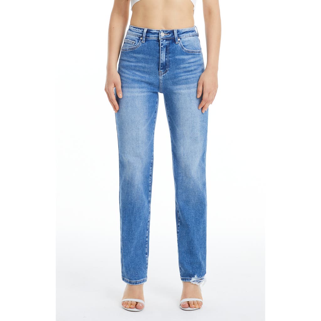 Bayeas High Waist Tapered Straight Leg Jeans In Blue