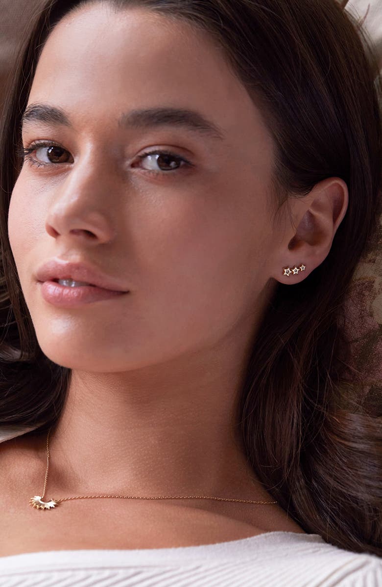 Estella Bartlett Cubic Zirconia Star Ear Crawler Earrings, Alternate, color, 