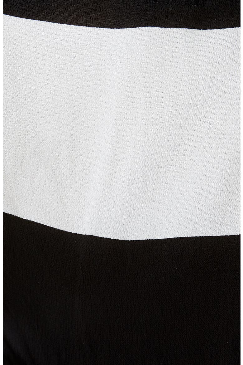 Stripe Wrap Midi Dress, Alternate, color, BLACK/ SILVER