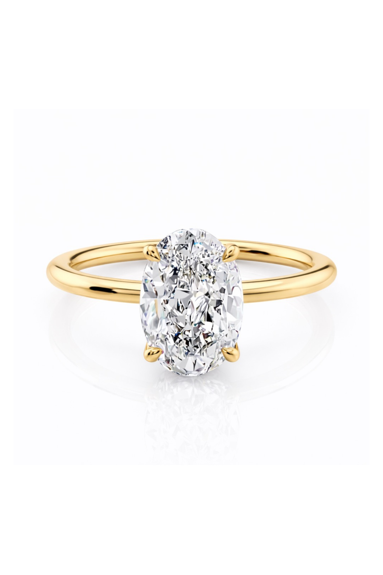 Elena Oval Moissanite Solitaire Vermeil Ring, Main, color, Gold
