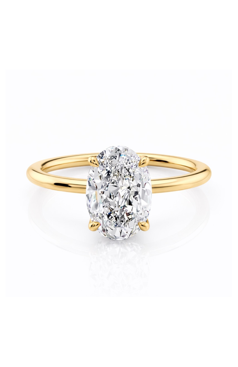Elena Oval Moissanite Solitaire Vermeil Ring