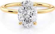 DLORIA Elena Oval Moissanite Solitaire Vermeil Ring