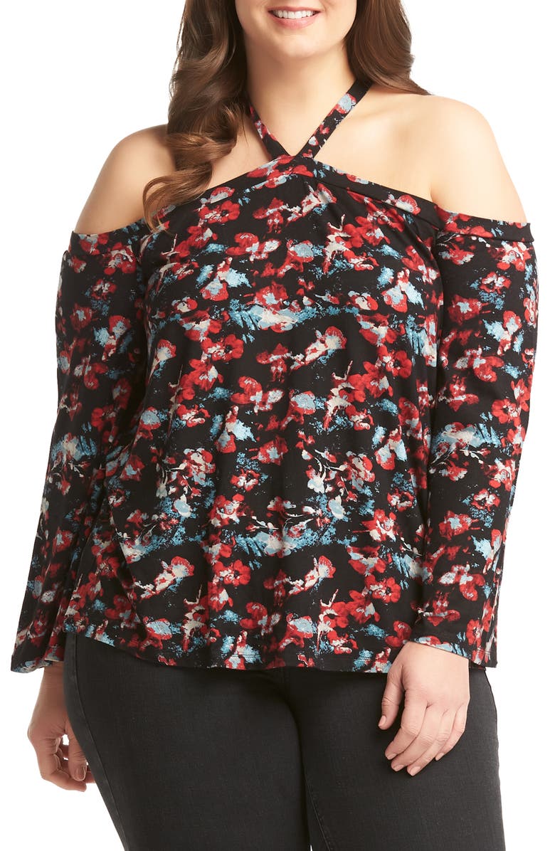 Lemon Tart Lydia Cold Shoulder Top, Main, color, Floral