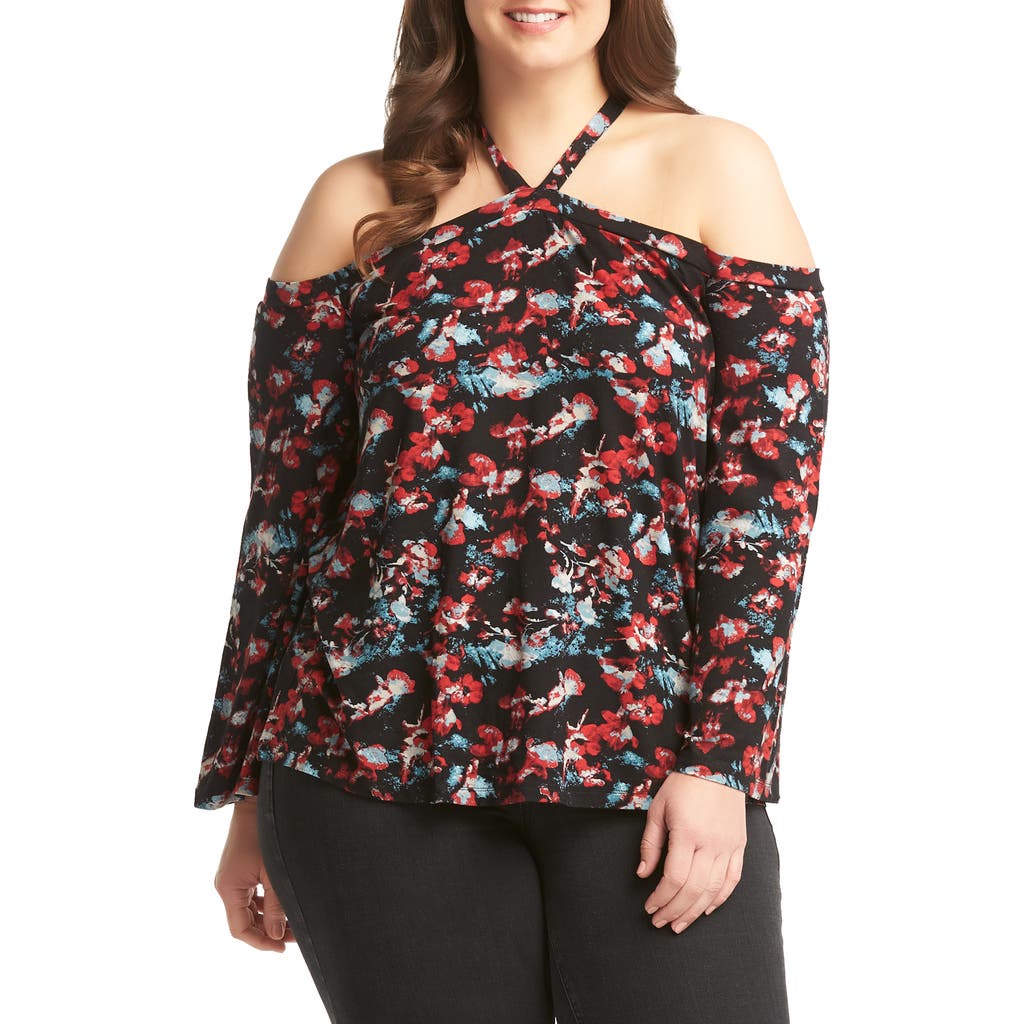 Lemon Tart Lydia Cold Shoulder Top In Floral
