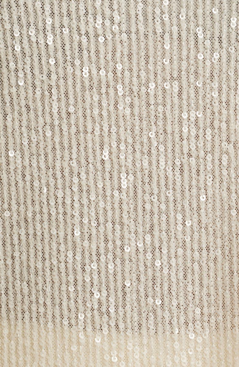 Anne Klein Sequin Mesh Top, Alternate, color, Light Parchment