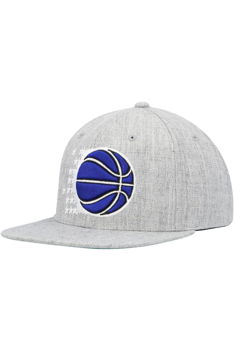 Men's Mitchell & Ness Heather Gray Orlando Magic Hardwood Classics 2.0 Snapback Hat, Main, color, Heather Gray