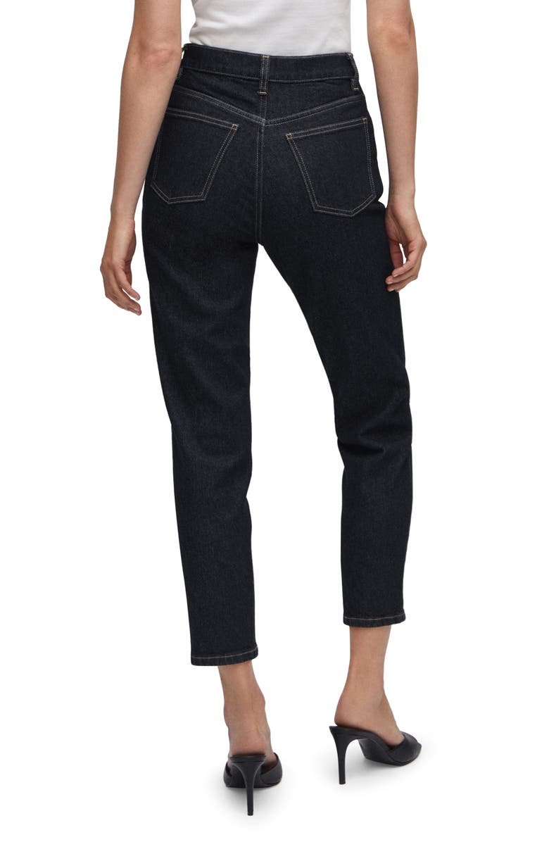 MANGO Comfort High Waist Ankle Mom Jeans, Alternate, color,