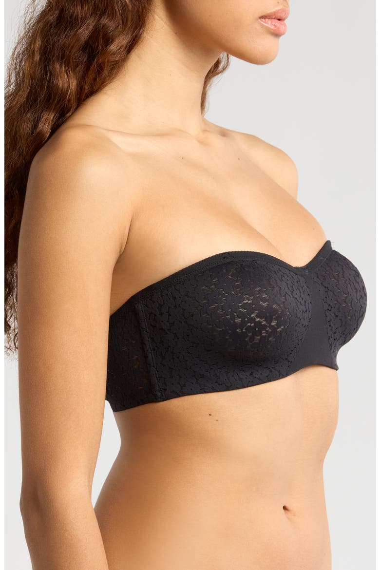 Norah Lace Trim Bandeau Bra, Alternate, color, BLACK-11