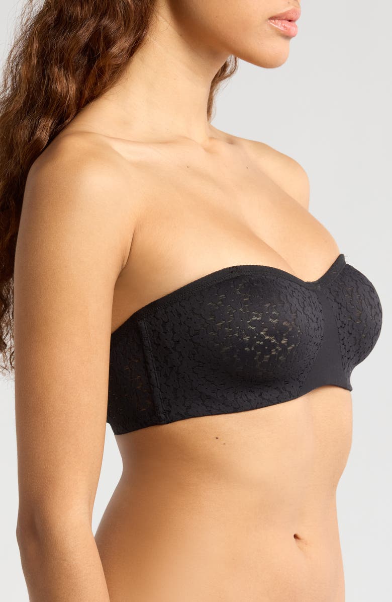 Chantelle Lingerie Norah Lace Trim Bandeau Bra, Alternate, color, Black-11