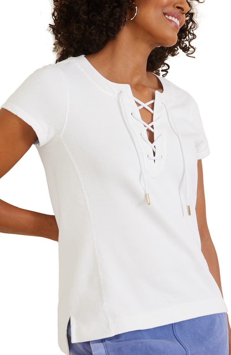 Tommy Bahama Sunray Cotton Lace-Up Top, Main, color, 