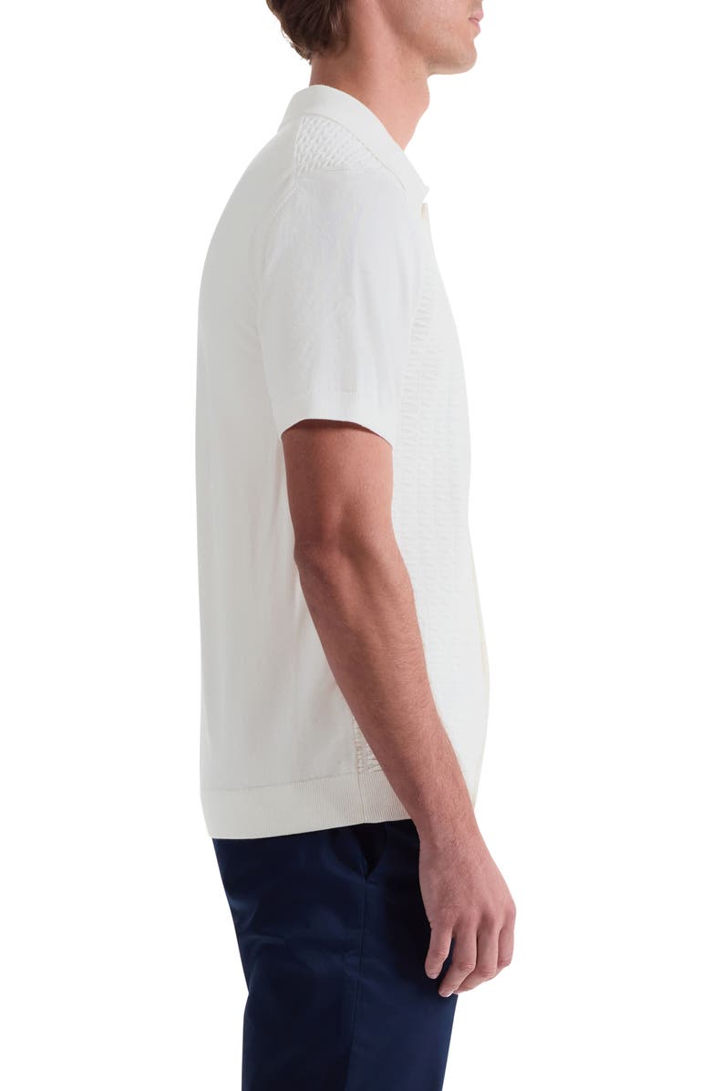 Bugatchi Short Sleeve Cardigan, Alternate, color, Chalk