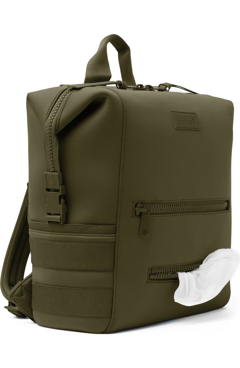 Dagne Dover Indi Large Water Resistant Scuba Knit Diaper Backpack, Alternate, color, Dark Moss