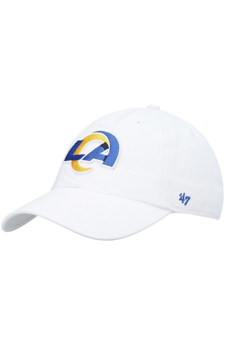 '47 Men's '47 White Los Angeles Rams Logo Clean Up Adjustable Hat, Main, color, White