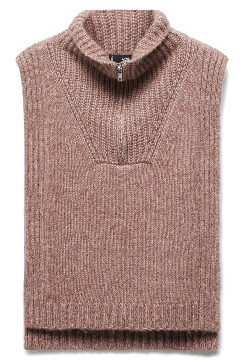 Quarter Zip Flyaway Sweater Vest, Alternate, color, PALE PINK