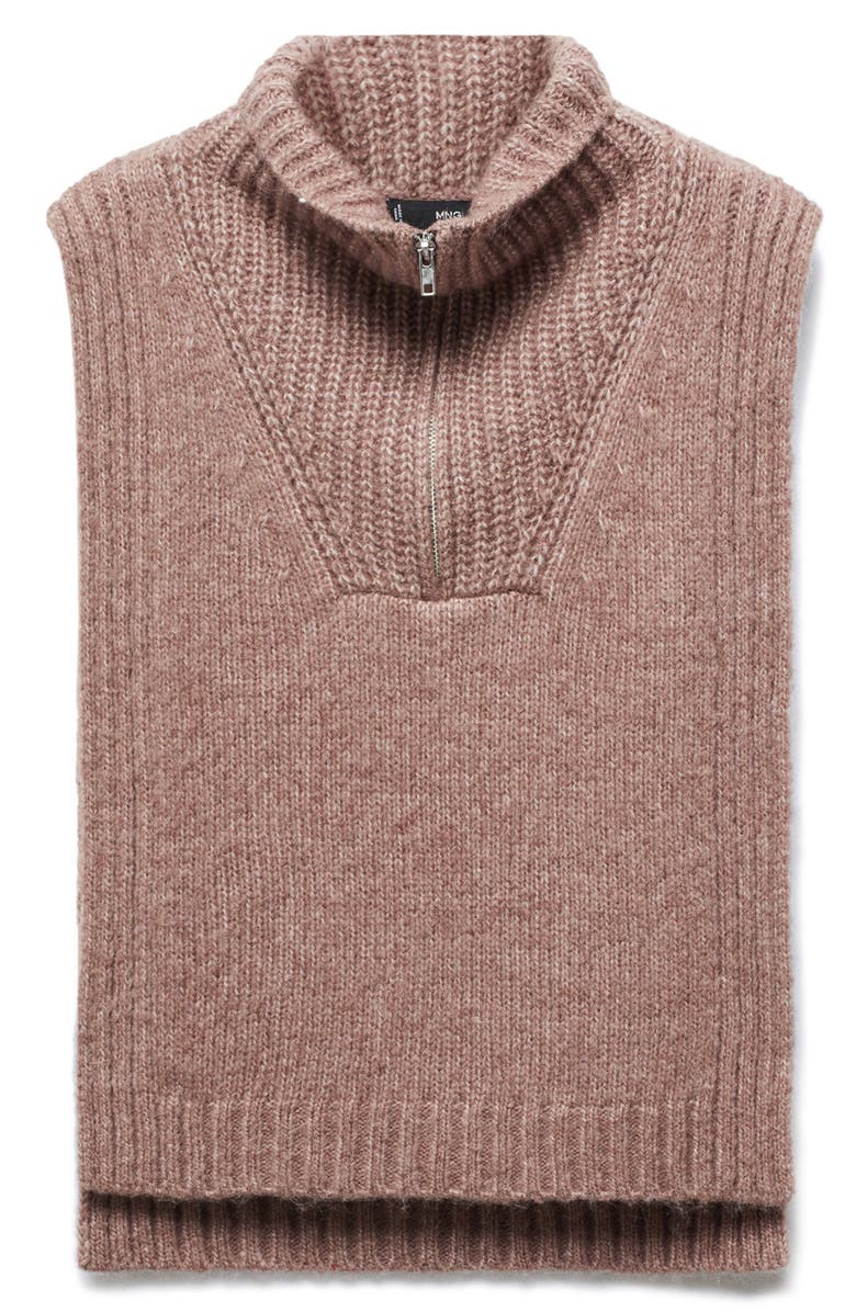 MANGO Quarter Zip Flyaway Sweater Vest, Alternate, color, 
