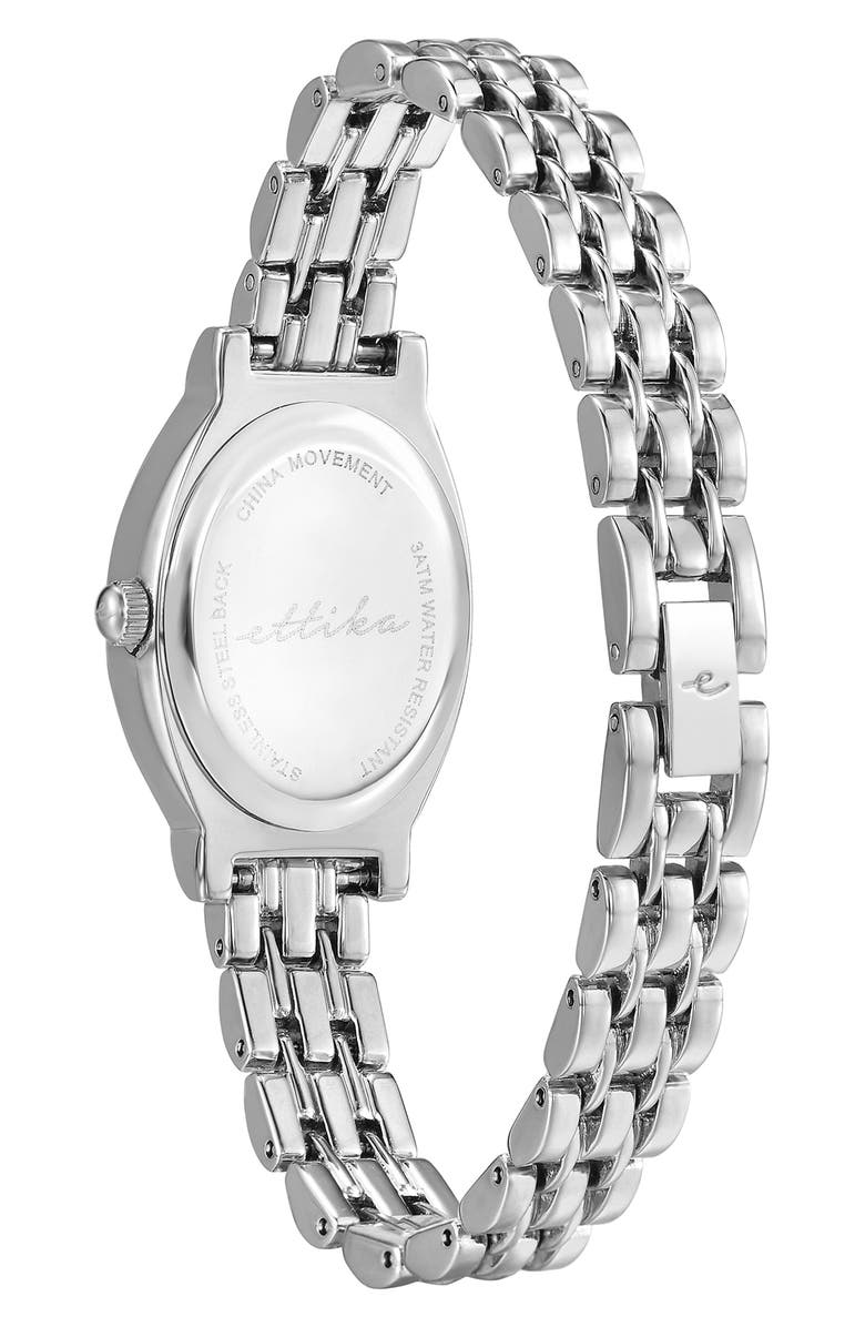 Ettika Classic Oval Dial Two-Tone Bracelet Watch, Alternate, color, Bone And Silver
