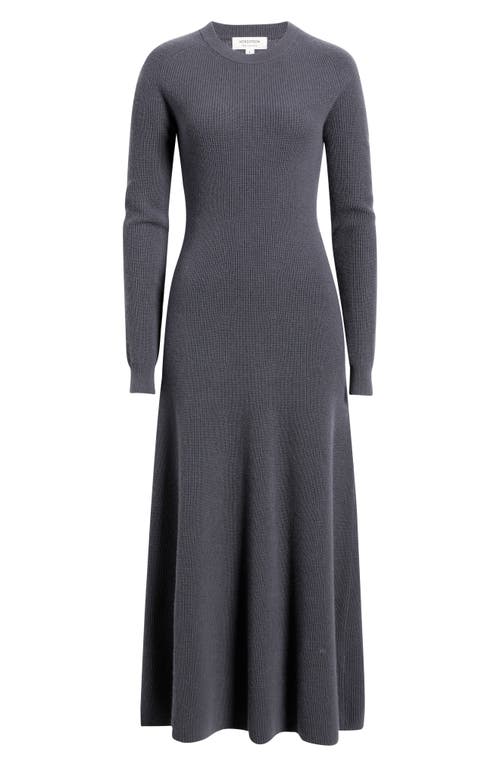 Nordstrom Long Sleeve Wool & Cashmere Rib Maxi Dress In Gray
