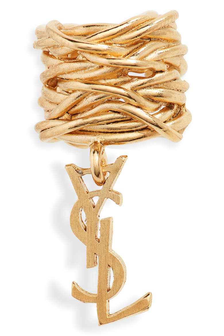 Single Logo Ear Cuff, Main, color, GOLD