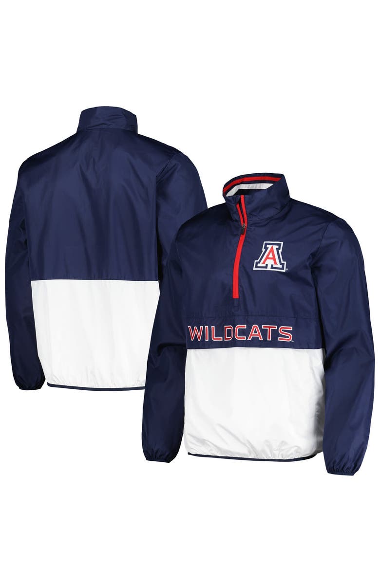 G-III SPORTS BY CARL BANKS Men's G-III Sports by Carl Banks Navy Arizona Wildcats Cornerman Half-Zip Top, Alternate, color, 