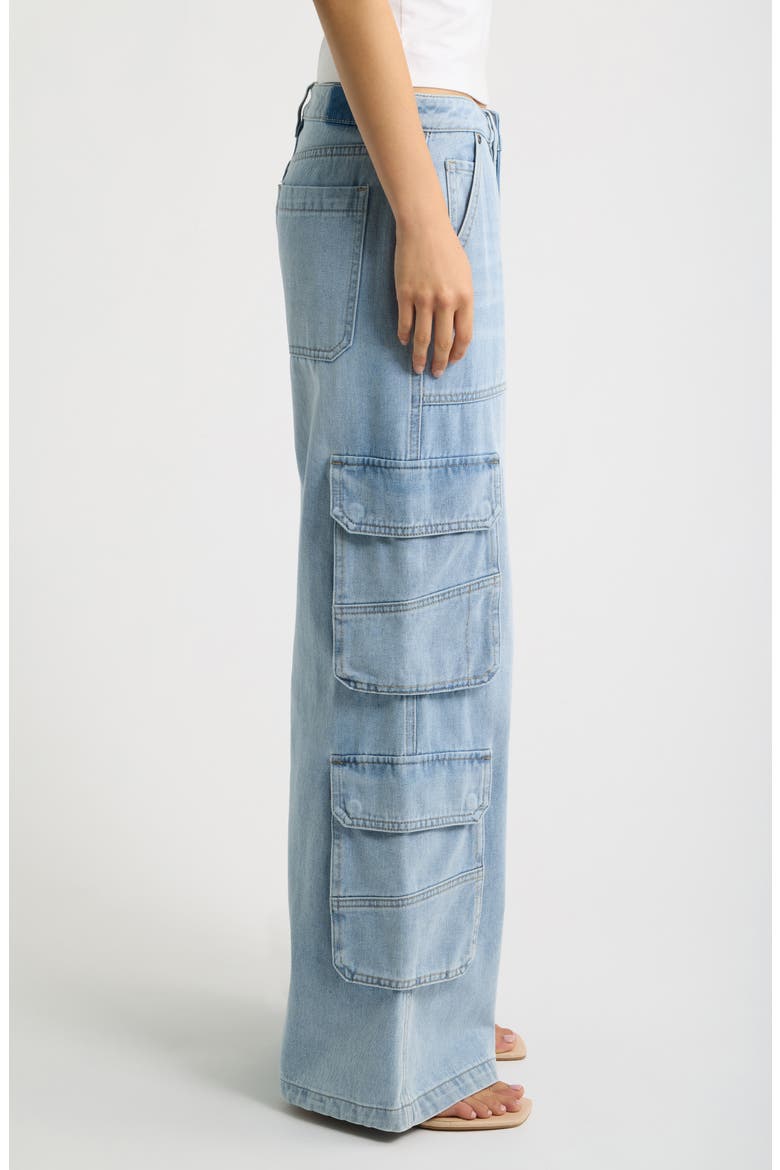 Low Rider Baggy Wide Leg Cargo Jeans, Alternate, color, MEDIUM VINTAGE WASH
