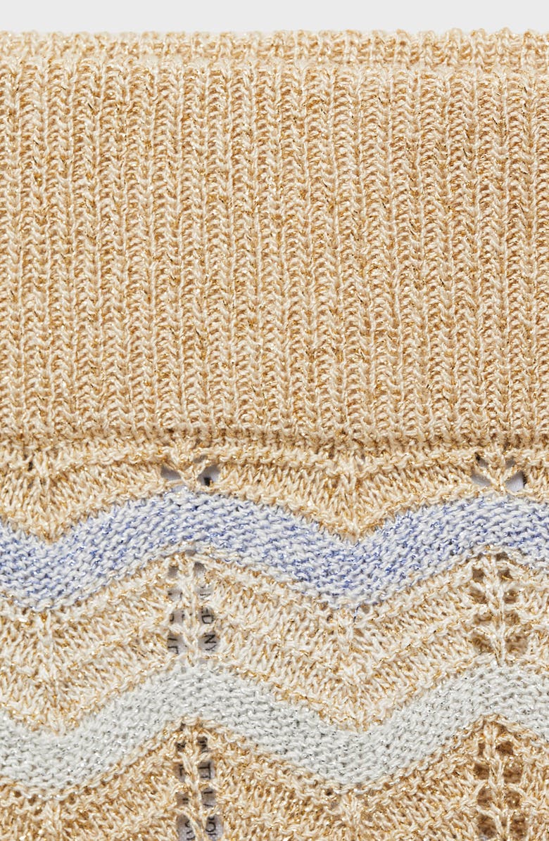 MANGO Openwork Metallic Sweater Skirt, Alternate, color,