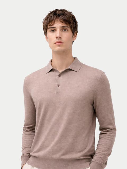 Men Classic Polo Shirt with Long Sleeve