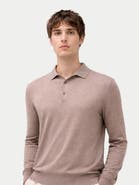 Gobi Cashmere Men Classic Polo Shirt with Long Sleeve