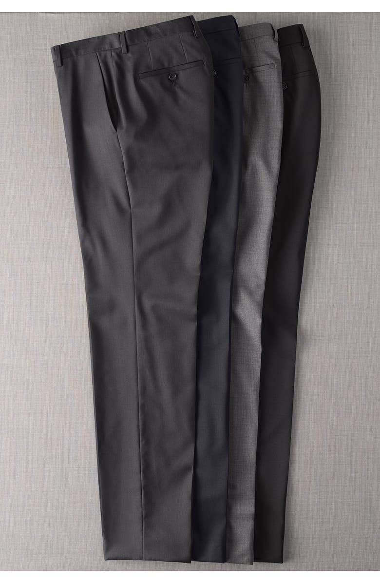 BOSS 'Sharp' Slim Fit Flat Front Wool Trousers, Alternate, color,