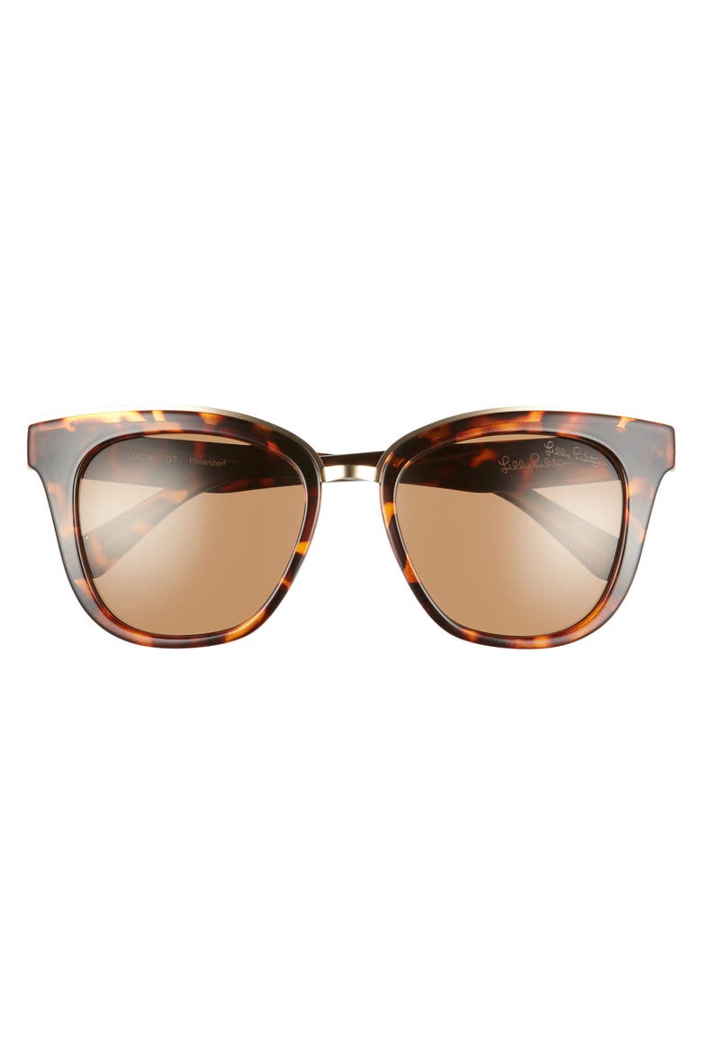 Lucia 54mm Cat Eye Sunglasses, Alternate, color, DARK TORTOISE/ GOLD MIRROR