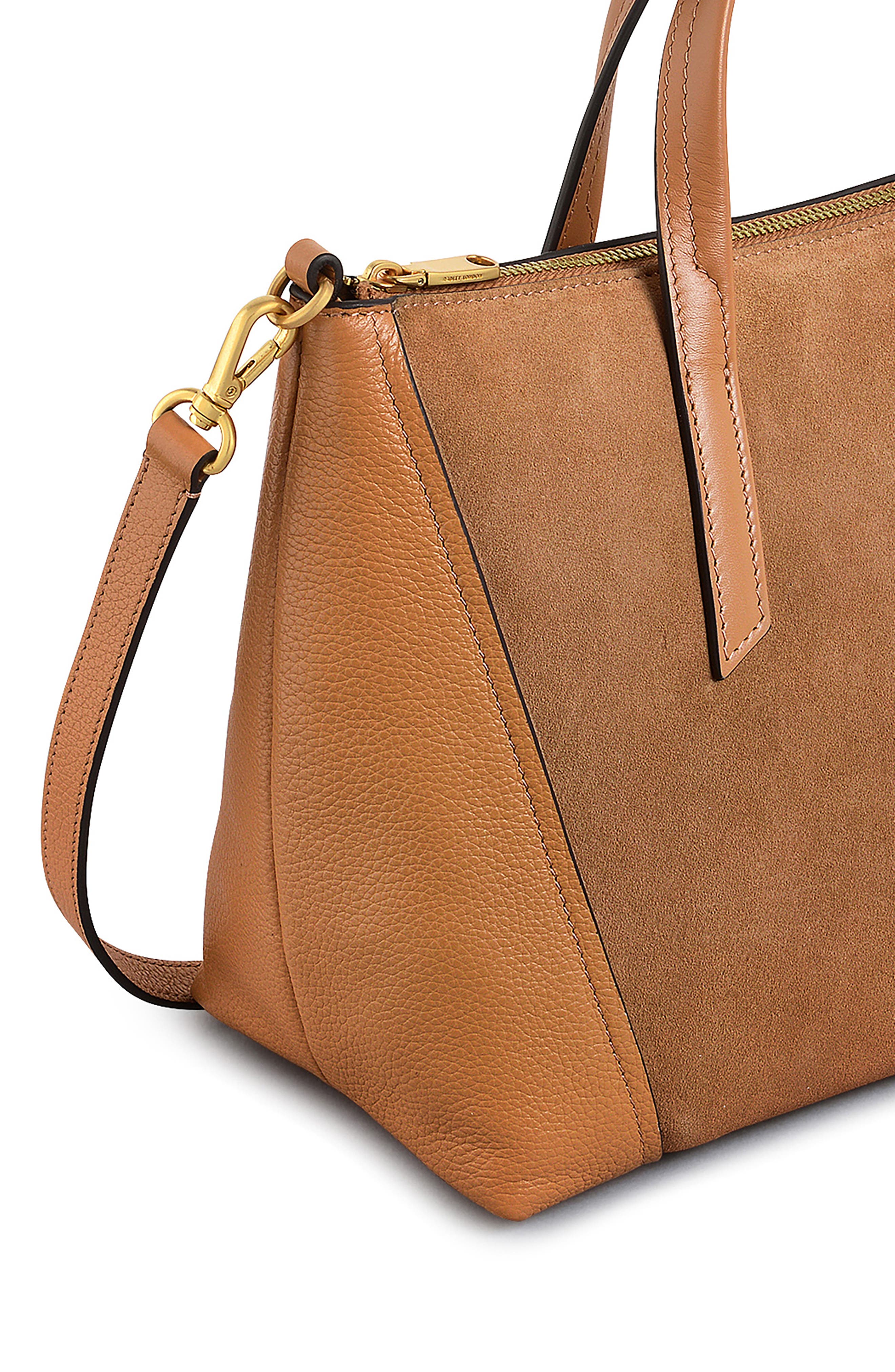 Radley Kendal Medium Zip Leather Satchel, Alternate, color, Dark Butter