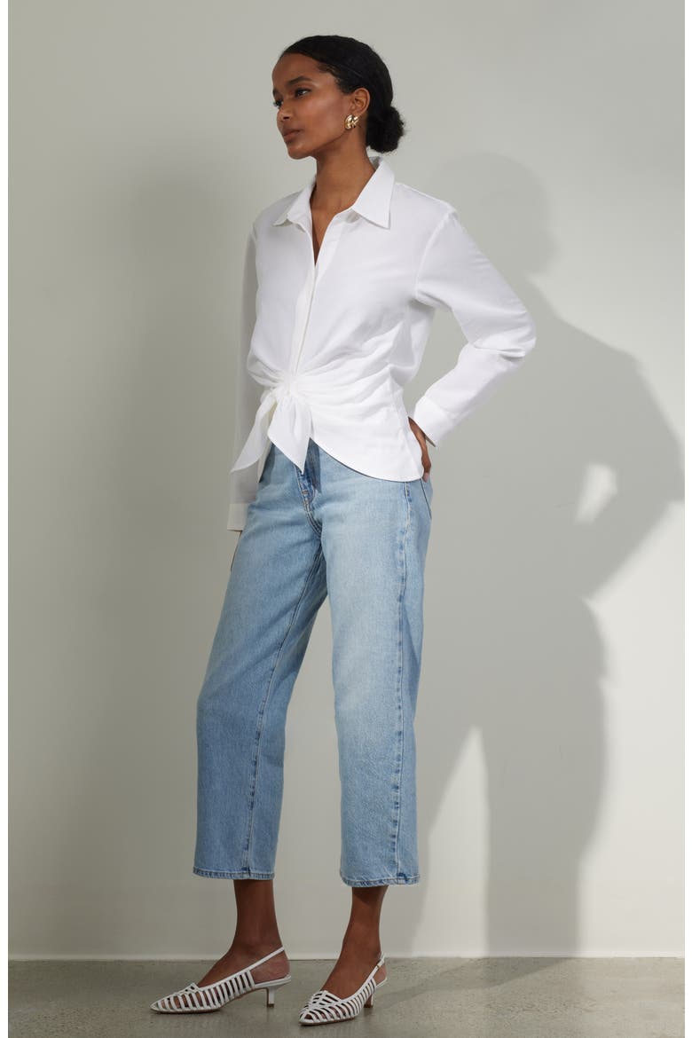 High Waist Relaxed Straight Leg Jeans, Alternate, color, LIGHT WASH