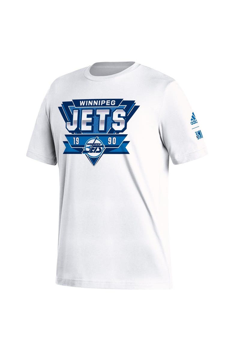 Men's adidas White Winnipeg Jets Reverse Retro 2.0 Fresh Playmaker T-Shirt, Alternate, color, White