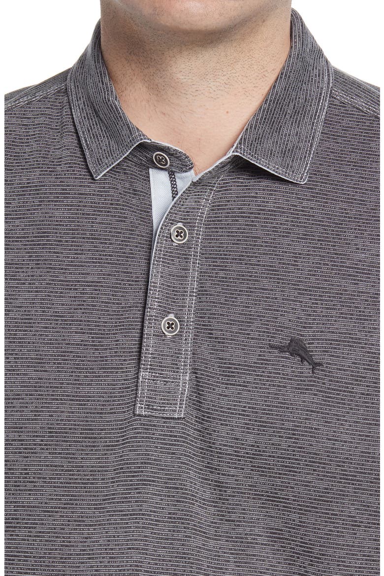 Paradiso Cove Stripe Polo, Alternate, color, COAL