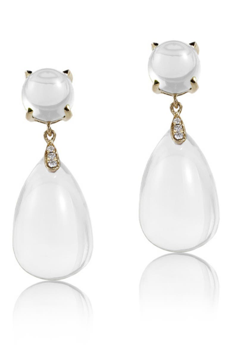 Naughty Cabochon Drop Earrings, Main, color, WHITE