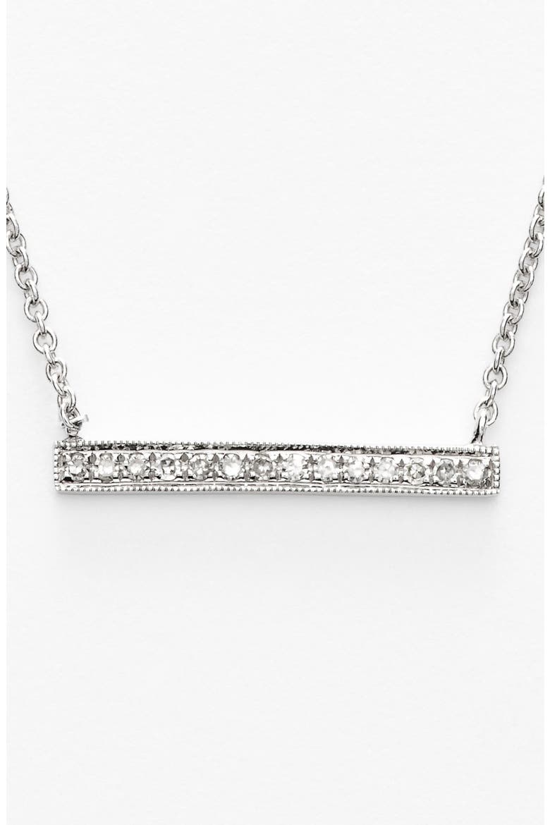 'Sylvie Rose' Medium Diamond Bar Pendant Necklace, Alternate, color, WHITE GOLD
