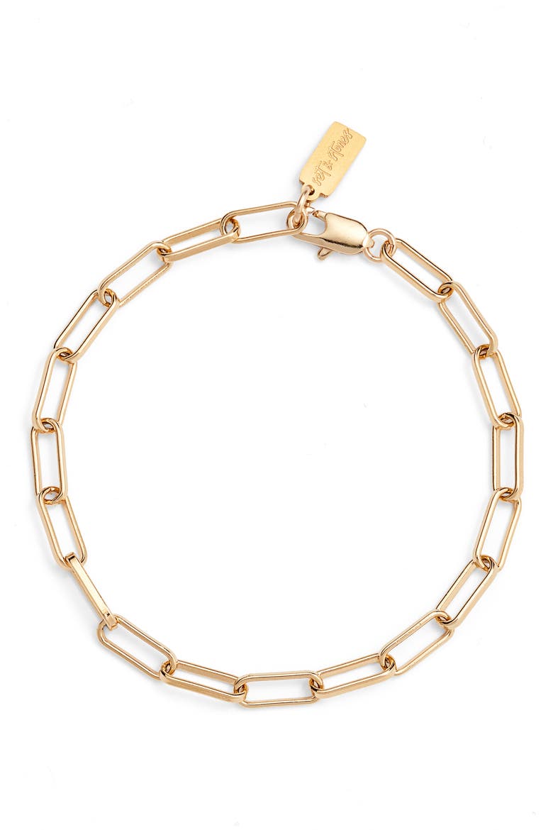 Siena Paper Clip Chain Bracelet, Main, color, GOLD