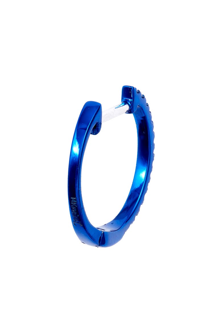 Blue Rhodium Diamond Hoop Earrings, Alternate, color, BLUE