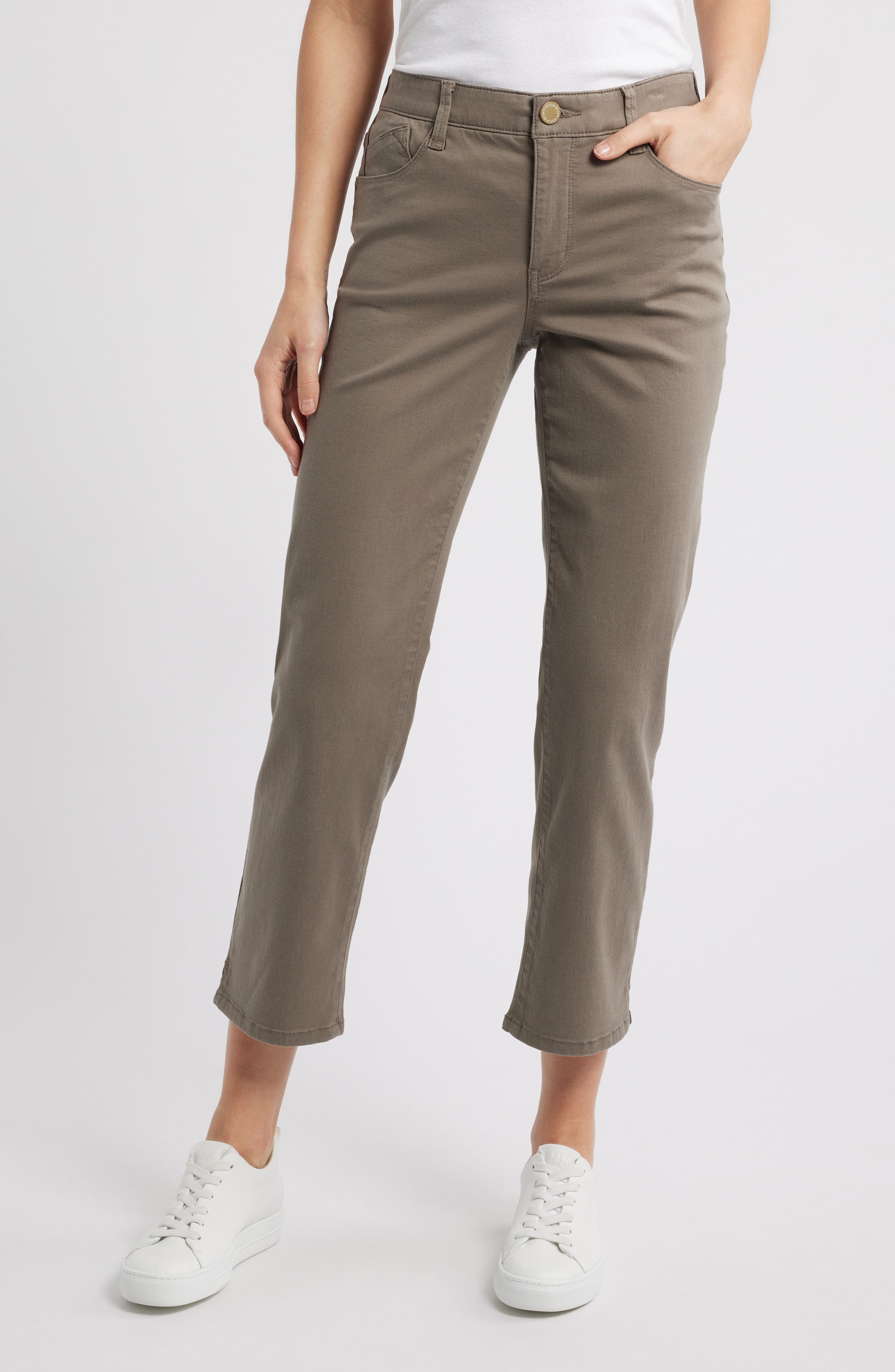 Wit & Wisdom High Waist Straight Leg Stretch Twill Pants