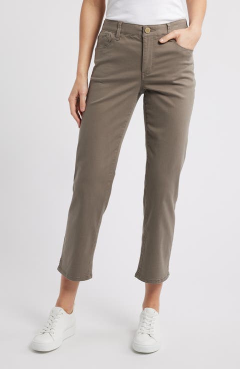 Wit & Wisdom High Waist Straight Leg Stretch Twill Pants (Regular & Petite)