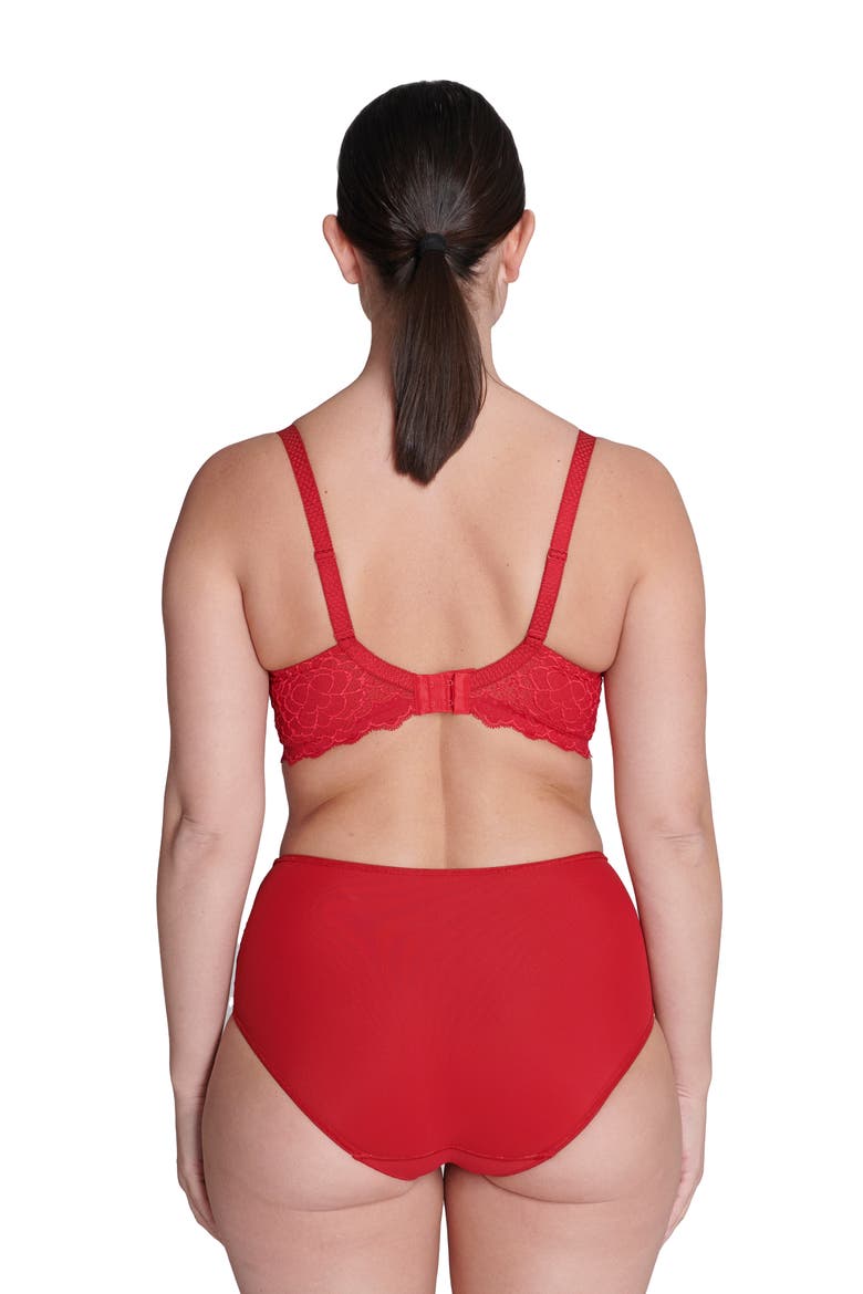 Caresse Underwire Plunge Bra, Alternate, color, TANGO RED
