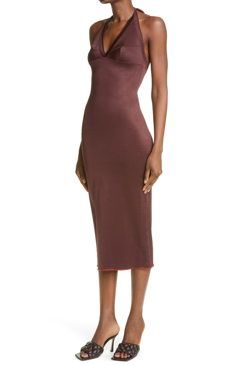 XULY BET Iconic Halter Dress (Nordstrom Exclusive), Alternate, color, AUBERGINE