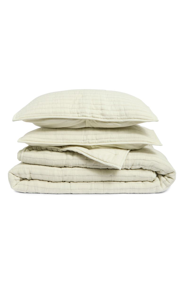 NORDSTROM RACK Wave Stitch Quilt Set, Main, color, Green Desert