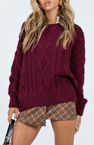 Princess Polly Anaya Oversize Cable Stitch Sweater