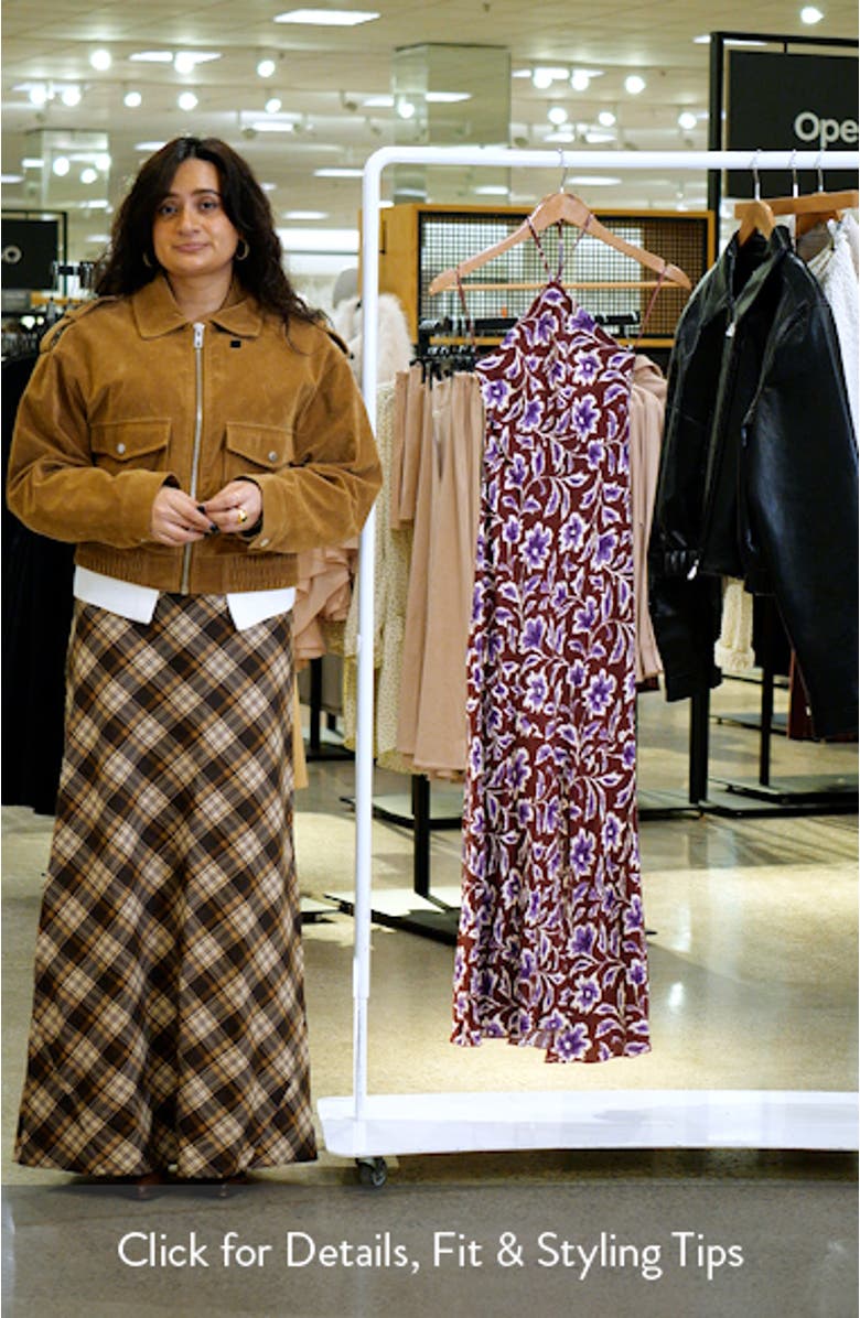 Floral Print Halter Neck Maxi Dress, sales video thumbnail