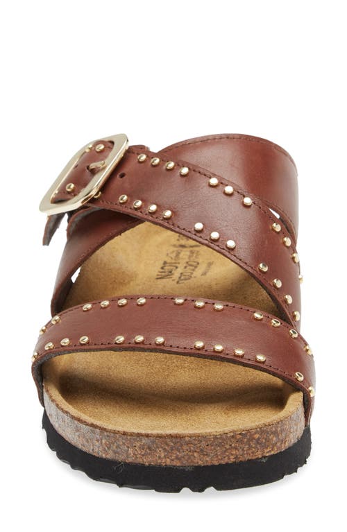 Naot Carolina Slide Sandal In Chestnut Leather