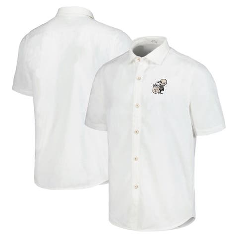 Men's Tommy Bahama White New Orleans Saints Sport Coconut Point Palm Vista IslandZone Button-Up Camp Shirt