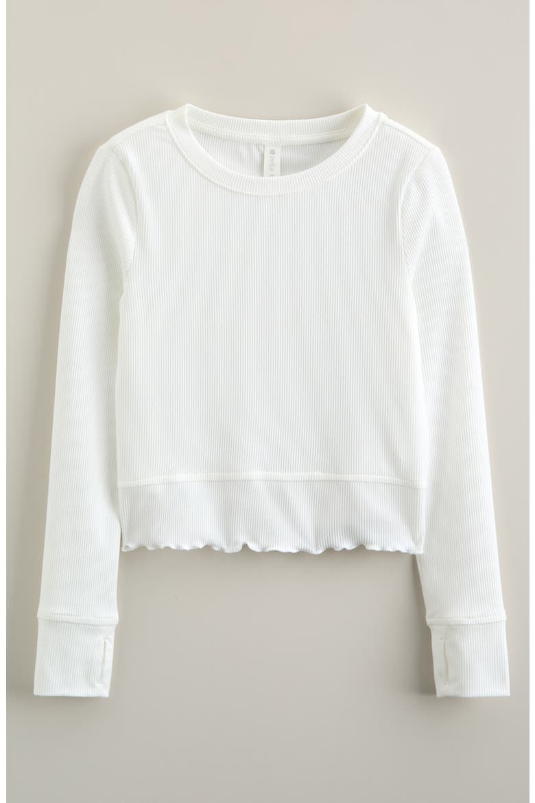 Kids' Grace Long Sleeve Rib T-Shirt, Main, color, WHITE